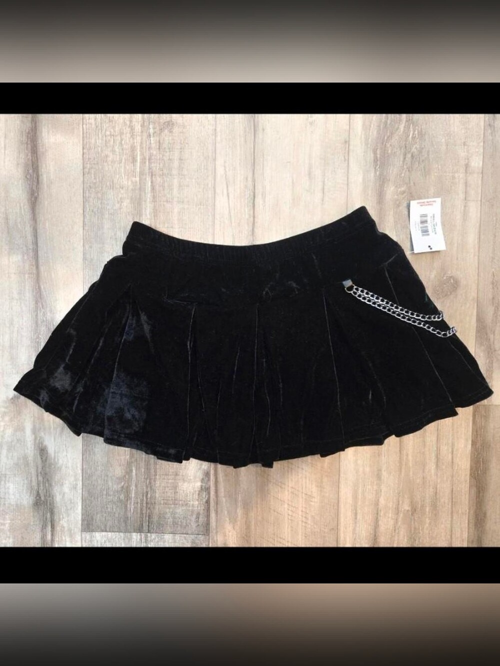 Body Rage Velour Mini Skirt With Chain